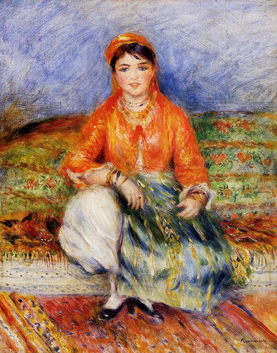 Algerian Girl - Pierre-Auguste Renoir painting on canvas